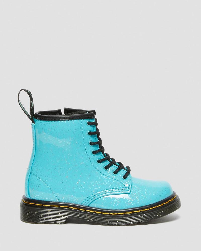 Dr Martens Toddler 1460 Glitter Snørestøvler Børn Turkis | DK 693CTV